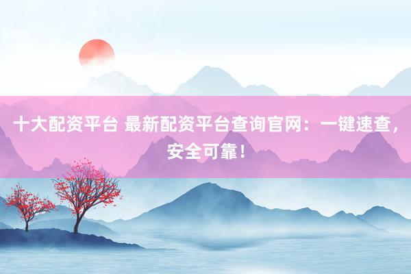 十大配资平台 最新配资平台查询官网：一键速查，安全可靠！