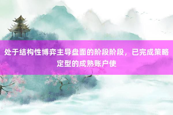 处于结构性博弈主导盘面的阶段阶段，已完成策略定型的成熟账户使