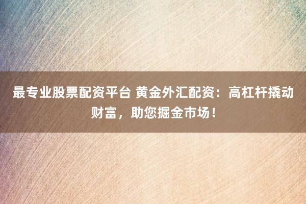 最专业股票配资平台 黄金外汇配资：高杠杆撬动财富，助您掘金市场！